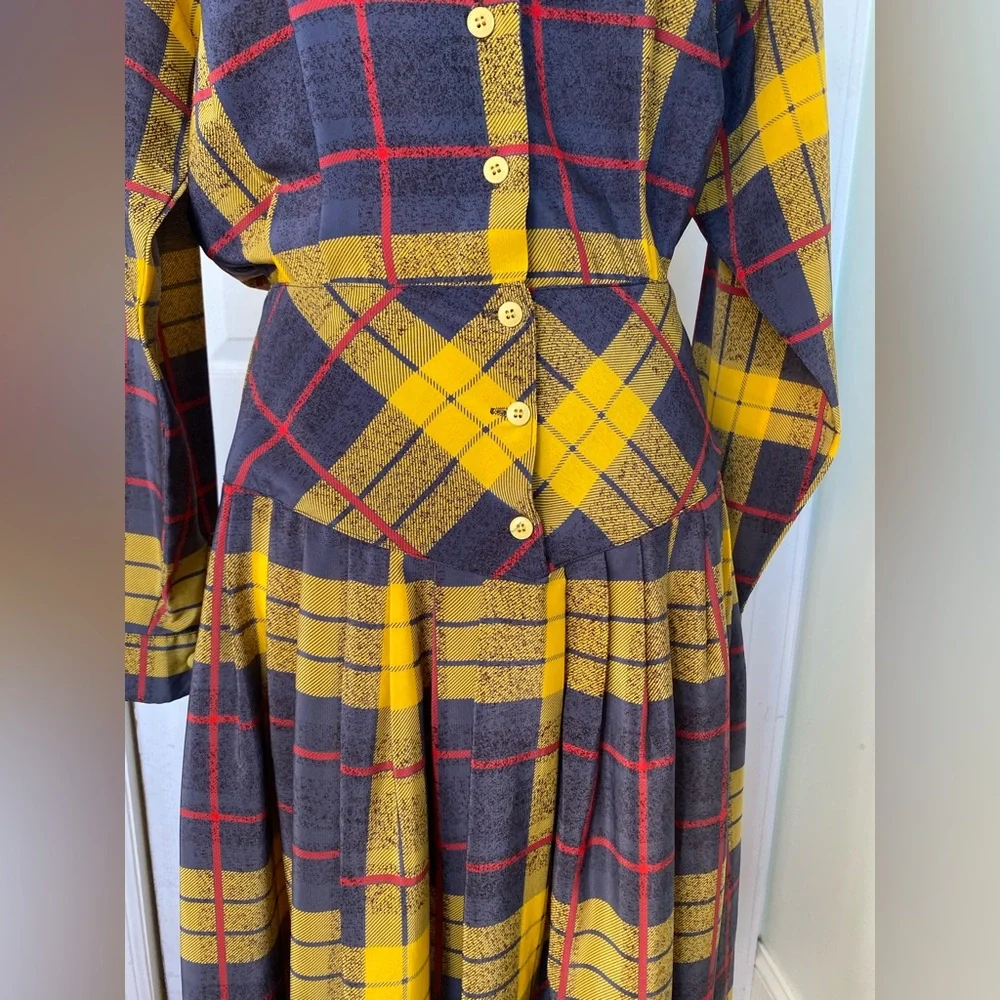 1980s/90s Vivienne Westwood Style Marvin Singer for Depeche Mode Drop Waist Dres - Picture 6 of 9